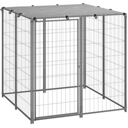 vidaXL Kavez za pse srebrni 110 x 110 x 110 cm čelični Cijene