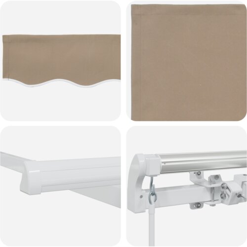 VidaXL ručna uvlačiva tenda Bež 350x250 cm Slike