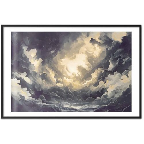  Plakat Epic Play of Light: The Sun Battling for Dominance Over the Clouds 30x21 Cene
