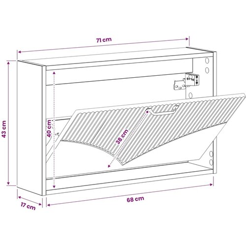 Ormar za cipele na zidu HOORN 71 x 17 x 43 cm Konstruirano drvo - Hrast sonoma Cijene