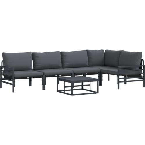 vidaXL Vrtna sedežna garnitura 6 pcs Antracitna Jeklo Cene