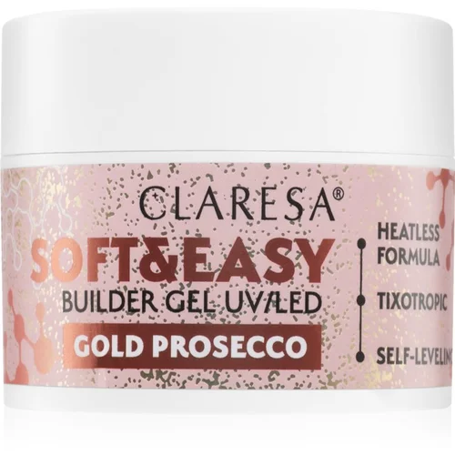 Claresa Soft&Easy Builder Gel bazni gel lak za nokte nijansa Gold Prosecco 45 g