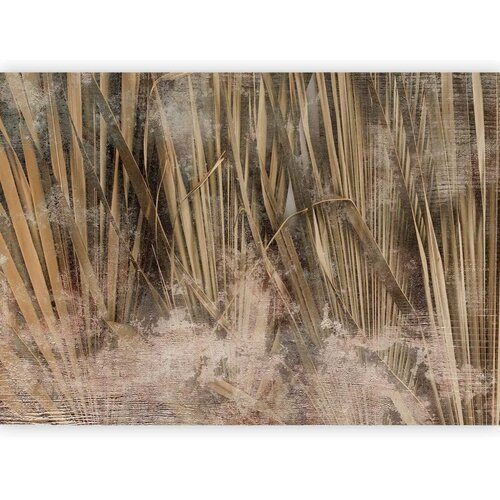  Foto tapeta - Dry leaves - landscape of tall grasses in boho style with paint patterns 300x210 Standard Slike