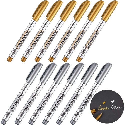 Venisymlis Set zlatih/srebrnih kovinskih permanentnih pisal, (22096351) Slike