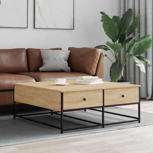 vidaXL Klubska mizica sonoma hrast 100x99x40 cm inženirski les Cene