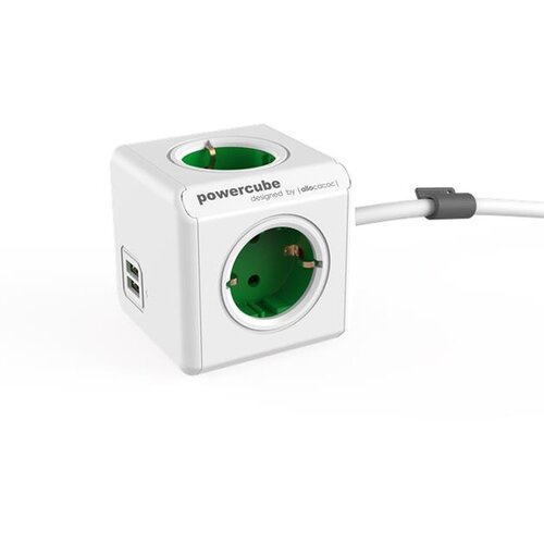 Allocacoc PowerCube EXT. USB, zelena Cene