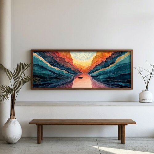 WALLXPERT FAH181-120 Multicolor Decorative Framed MDF Painting Cene