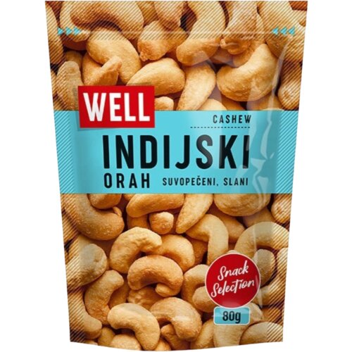 Nepoznato Indijski orah WELL pečeni slani 80g Cene
