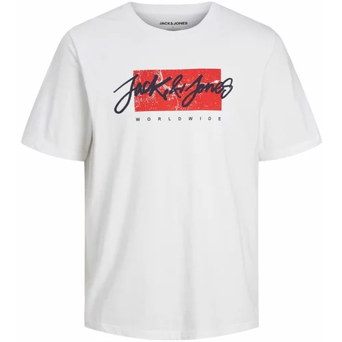 Jack & Jones Majica 'TILEY' rdeča / črna / bela