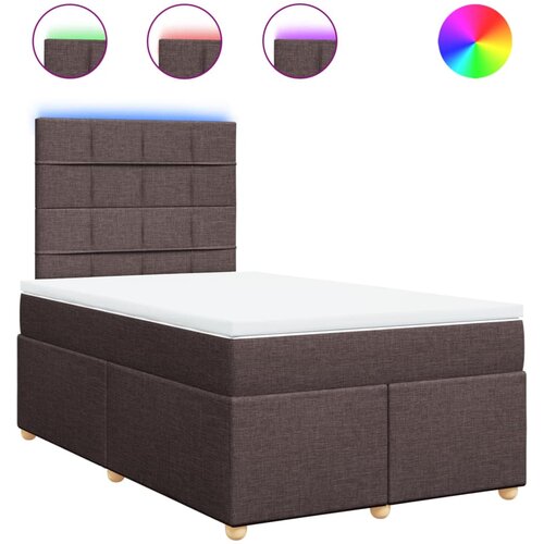 VidaXL Box spring postelja z vzmetnico temno rjav 120x200 cm blago, (21308996) Slike