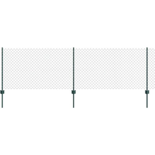  Ograda od lančane poveznice s 22 U stupa Zelena 0.8x25 m čelik Slike