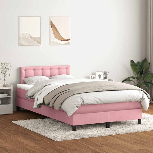 Box Spring krevet s madracem ružičasti 120x220 cm samt Cene