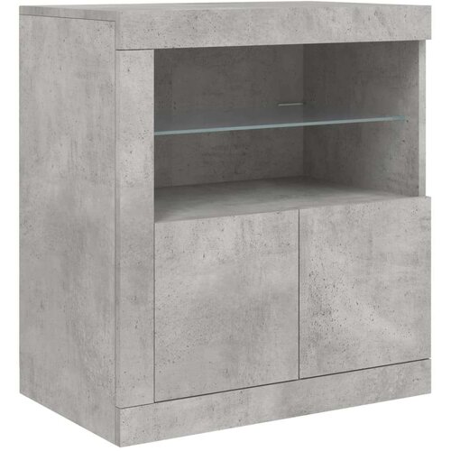 vidaXL Komoda s LED svjetlima siva boja betona 202x37x67 cm Cene