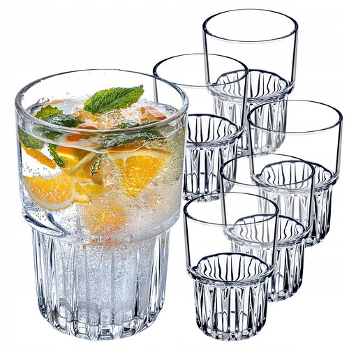 KADAX komplet 6 kozarcev za hladne pijače 320 ml z rebrastim vzorcem, (5000351614) Cene