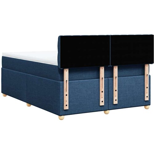 VidaXL Krevet s oprugama i madracem plavi 140 x 190 cm od tkanine Slike