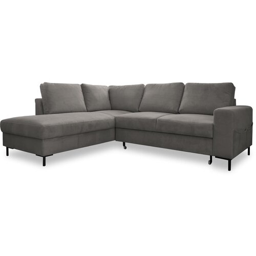 Miuform Siva sklopiva kutna garnitura od samta (s lijevim kutom) Lofty Lilly &amp;ndash; Slike