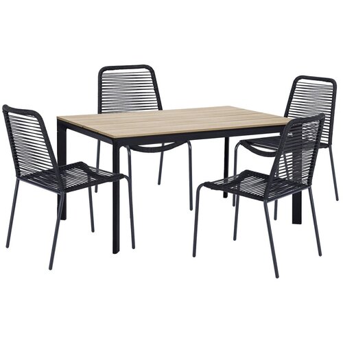 Bonami Essentials Set od 4 crne Kai blagovaonske stolice i Thor prirodnog stola - Cijene