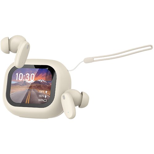 AVIZAR Slu&amp;scaron;alke TWS Bluetooth 5.4 z zaslonom LCD Braga ANC za zmanj&amp;scaron;evanje hrupa, Bež, (5000073563) Slike