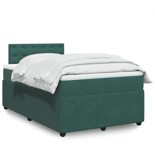 vidaXL Box spring krevet s madracem tamnozeleni 120x200 cm baršunasti Cijene