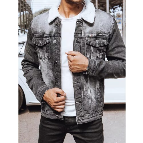 DStreet Black men's winter denim jacket TX4230 Cene