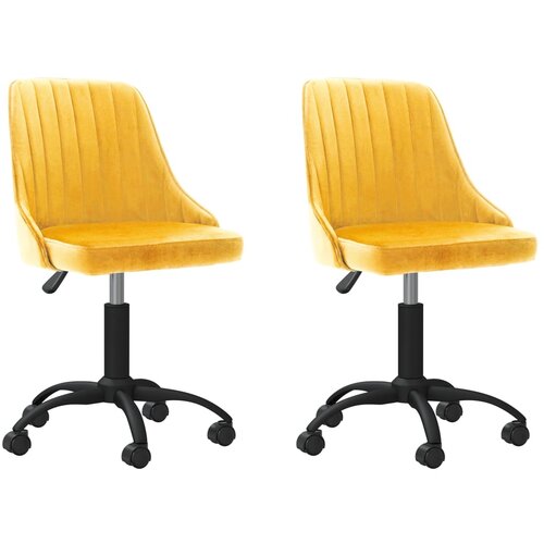 vidaXL Okretne blagovaonske stolice 2 kom žute baršunaste Cene