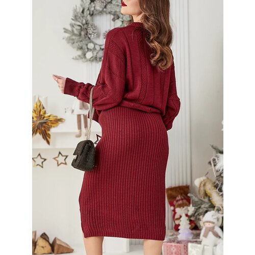 Resti Acrylic braided women's set with sweater and skirt Warm&Fuzzy Cijene