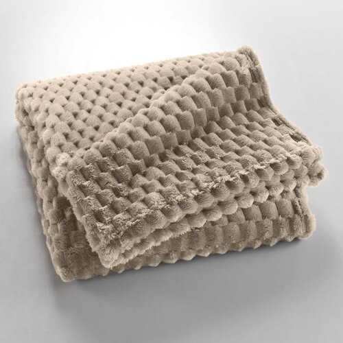 Douceur d int&amp;eacute;rieur Smeđe-siva deka od mikroflanela 125x150 cm Mini Frosty &amp;ndash; Slike