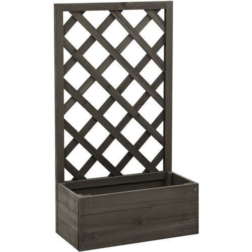 vidaXL Vrtno cvetlično korito z mrežo sivo 50x25x90 cm les jelke Cene