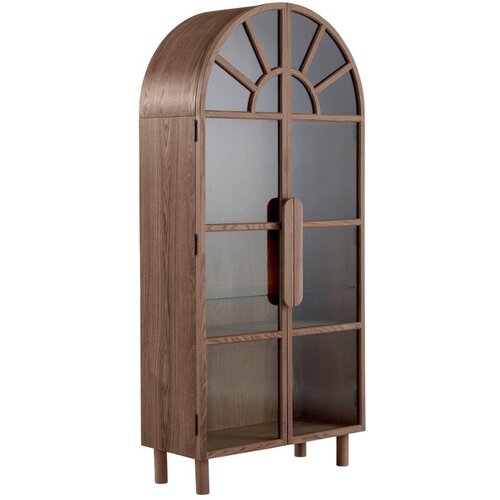 Jotex Vitrina v orehovem dekorju v temni naravni barvi 90x195x40 cm Sandor &amp;ndash; Slike