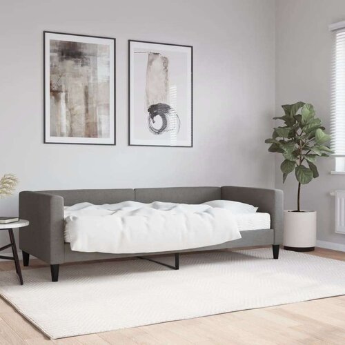 VidaXL dnevni krevet s madracem tamnosivi 80 x 200 cm od tkanine Slike