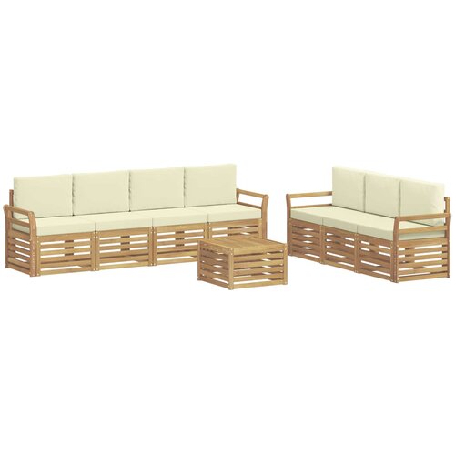  Setovi sofa 8 kom. Bijela i krem Poliester Slike