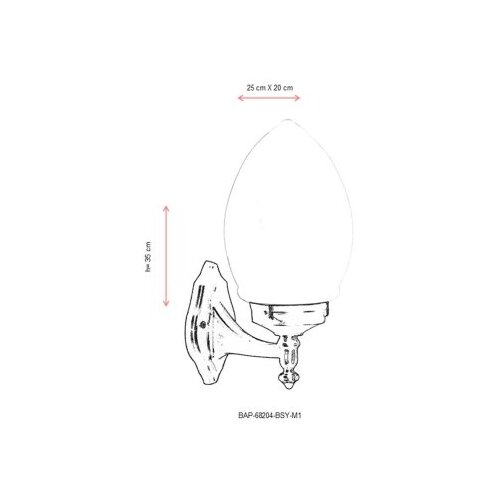 Opviq Vanjska zidna lampa BAP-68204-BSY-M1, 35 cm, E27, 40W, IP65, Crna Slike