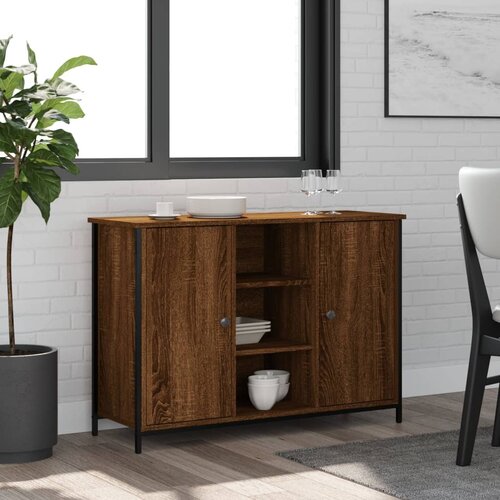 vidaXL Komoda smeđa boja hrasta 100 x 35 x 70 cm od konstruiranog drva Cijene