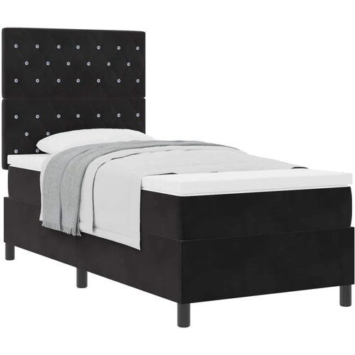 Box spring krevet s madracem Crna 100 x 200 cm Bar&amp;scaron;un - Crna 100 x 200 cm Kristal s dugmadima Slike
