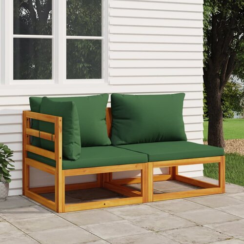 VidaXL 2-dijelni set vrtnih sofa s jastucima masivno bagremovo drvo Slike