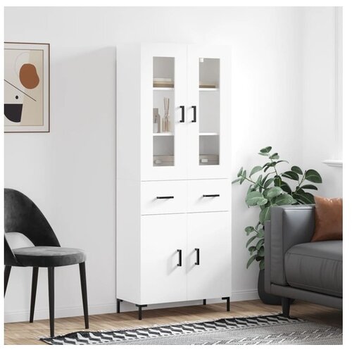 vidaXL Visoka komoda bijela 69 5x34x180 cm konstruirano drvo Cijene