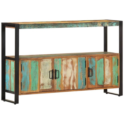  Komoda od masivnog obnovljenog drva 120 x 30 x 75 cm Smeđa Slike