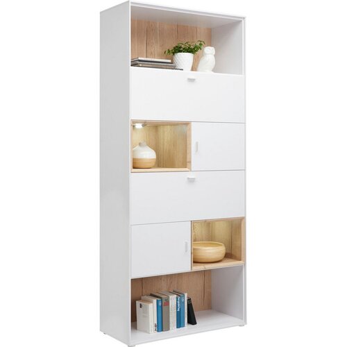Hom`in regal 90/213/40 cm bela, barve hrasta Cene