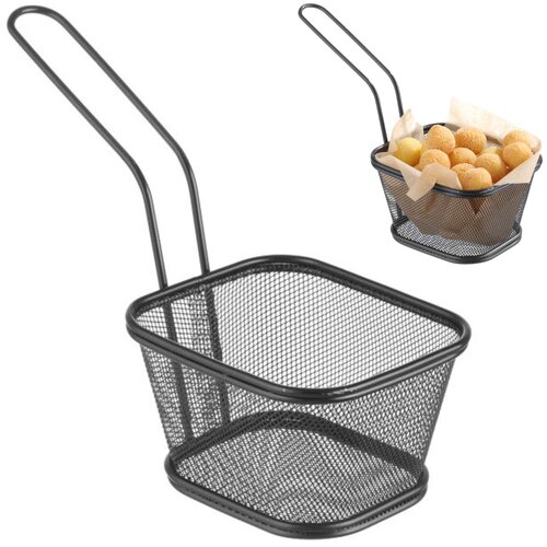Hendi Košarica za serviranje ocvrtega pomfrija z ročajem črna 130x115x80 mm - 425695, (21567839) Cene
