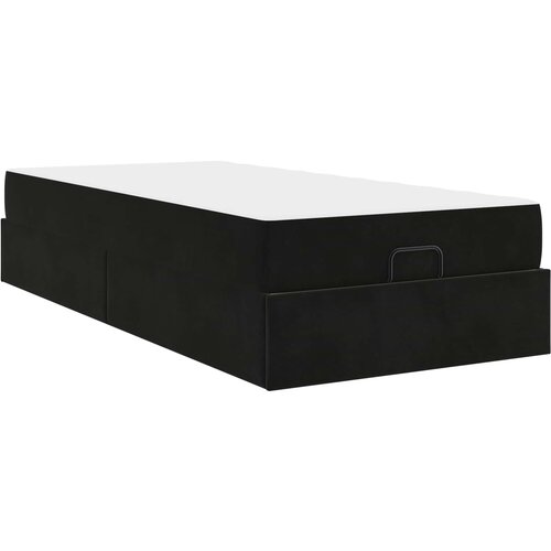 vidaXL Posteljni okvir z vzmetnico z vzmetnico 2 pcs Črna Žamet, (5000127289) Cene