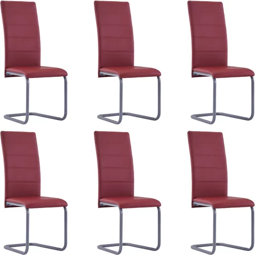  Konzolne blagovaonske stolice od umjetne kože 6 kom crvene