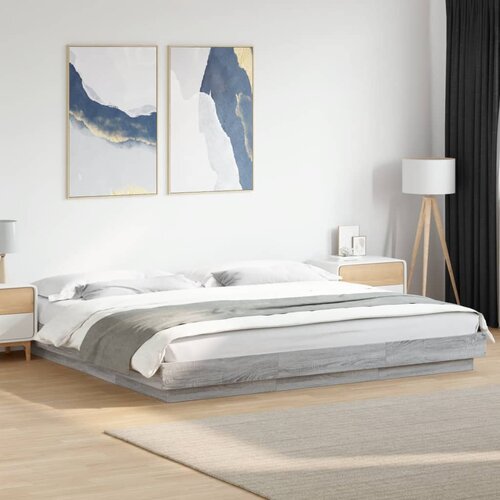 Okvir za krevet s LED svjetlima boja hrasta 180 x 200 cm drveni Cene