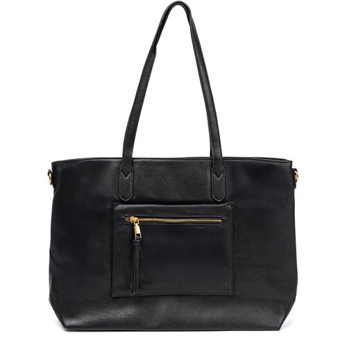 Shelvt Black handbag with gold elements Slike
