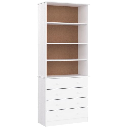 Maison Chic Knjižna omara - Knjižni regal s predali ALTA bela 77x35x186,5 cm trdna borovina, (21725704) Cene