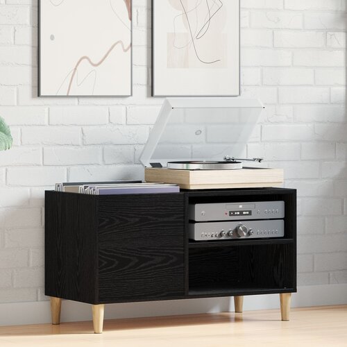 vidaXL Crni hrast Konstruirano drvo, Čvrsto drvo 84.5 x 38 x 48 cm Cijene