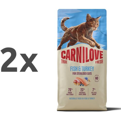 Carnilove Cat True Fresh Adult Sterilised, briketi - riba in puran 2 x 6 kg Cene