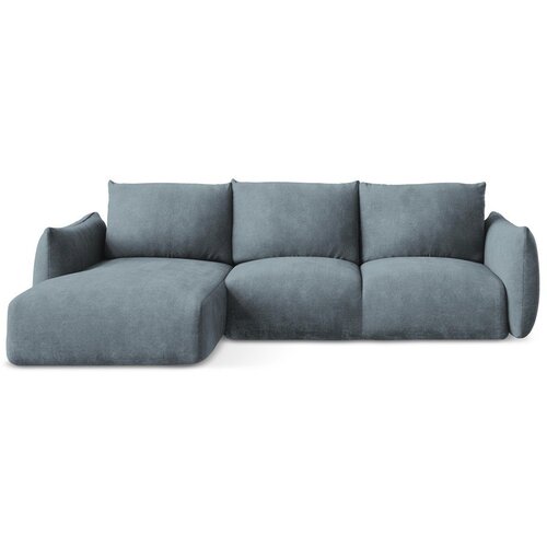 Makamii Plava sklopiva kutna garnitura od &amp;scaron;enila (s lijevim kutom/s ležaljkom) Leila &amp;ndash; Slike