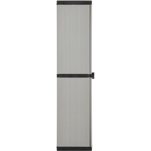  Vrtni ormarić za pohranu s 3 police sivo-crni 34 x 40 x 168 cm Slike