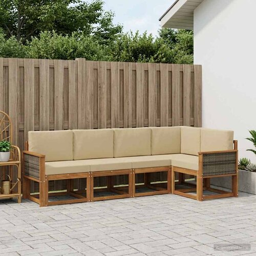  Set vanjskih sofa 5 kom. Prirodna i bež Poliester Smeđa 243 x 124,5 x 73 cm Cene
