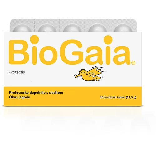 Biogaia Protectis, žvečljive tablete z okusom jagode